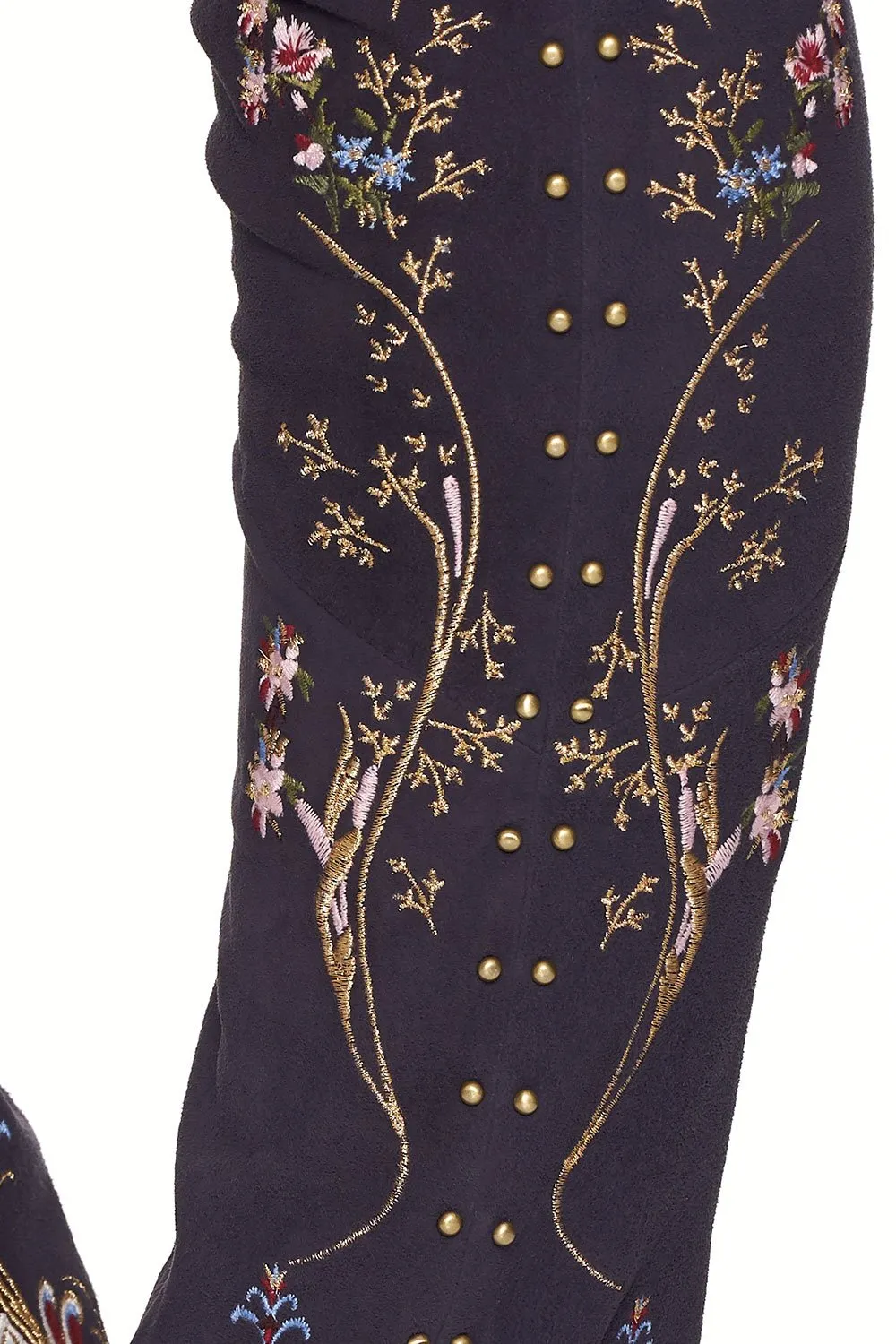 ELASTIC WAISTBAND SUEDE LEGGINGS WILD FLOWER