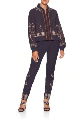 ELASTIC WAISTBAND SUEDE LEGGINGS WILD FLOWER