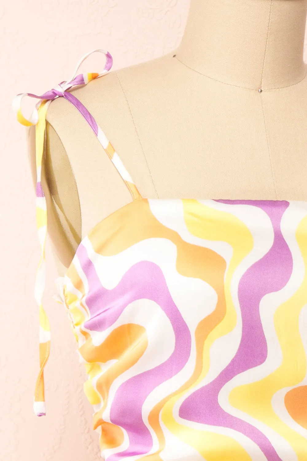 Electra | Short Patterned Satin Dress