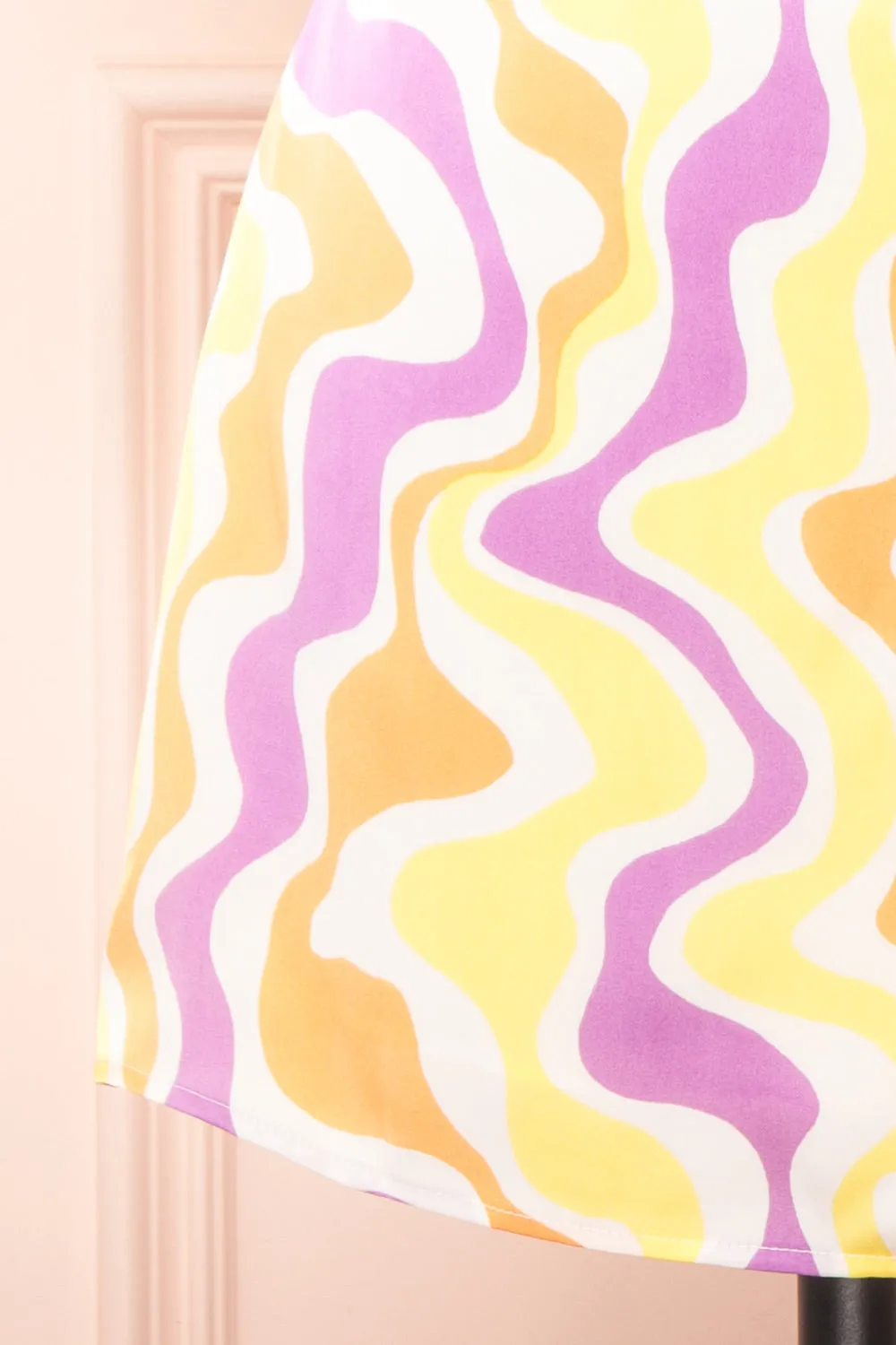 Electra | Short Patterned Satin Dress