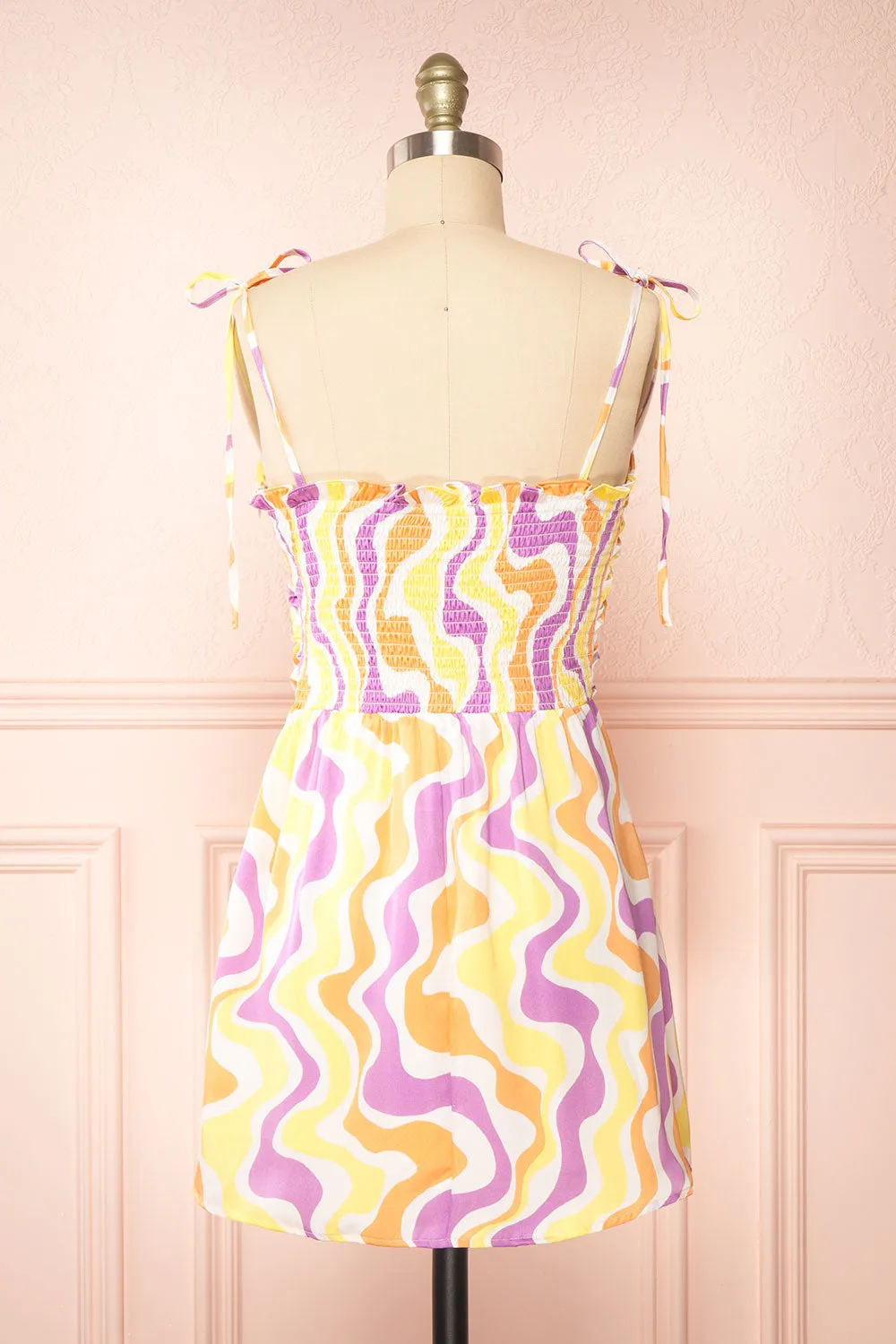 Electra | Short Patterned Satin Dress