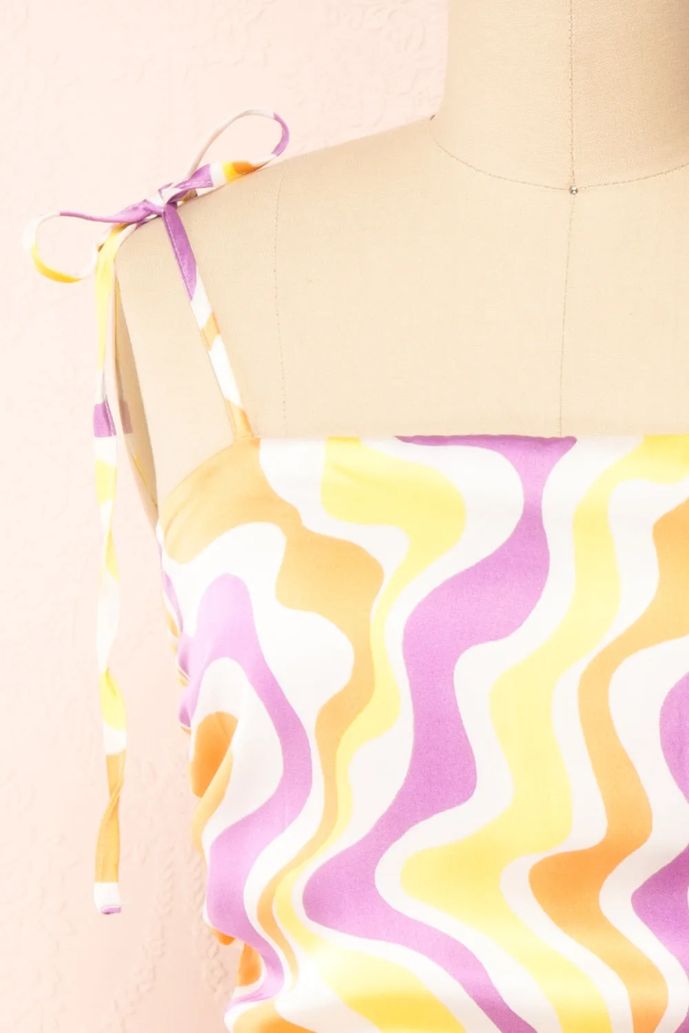 Electra | Short Patterned Satin Dress