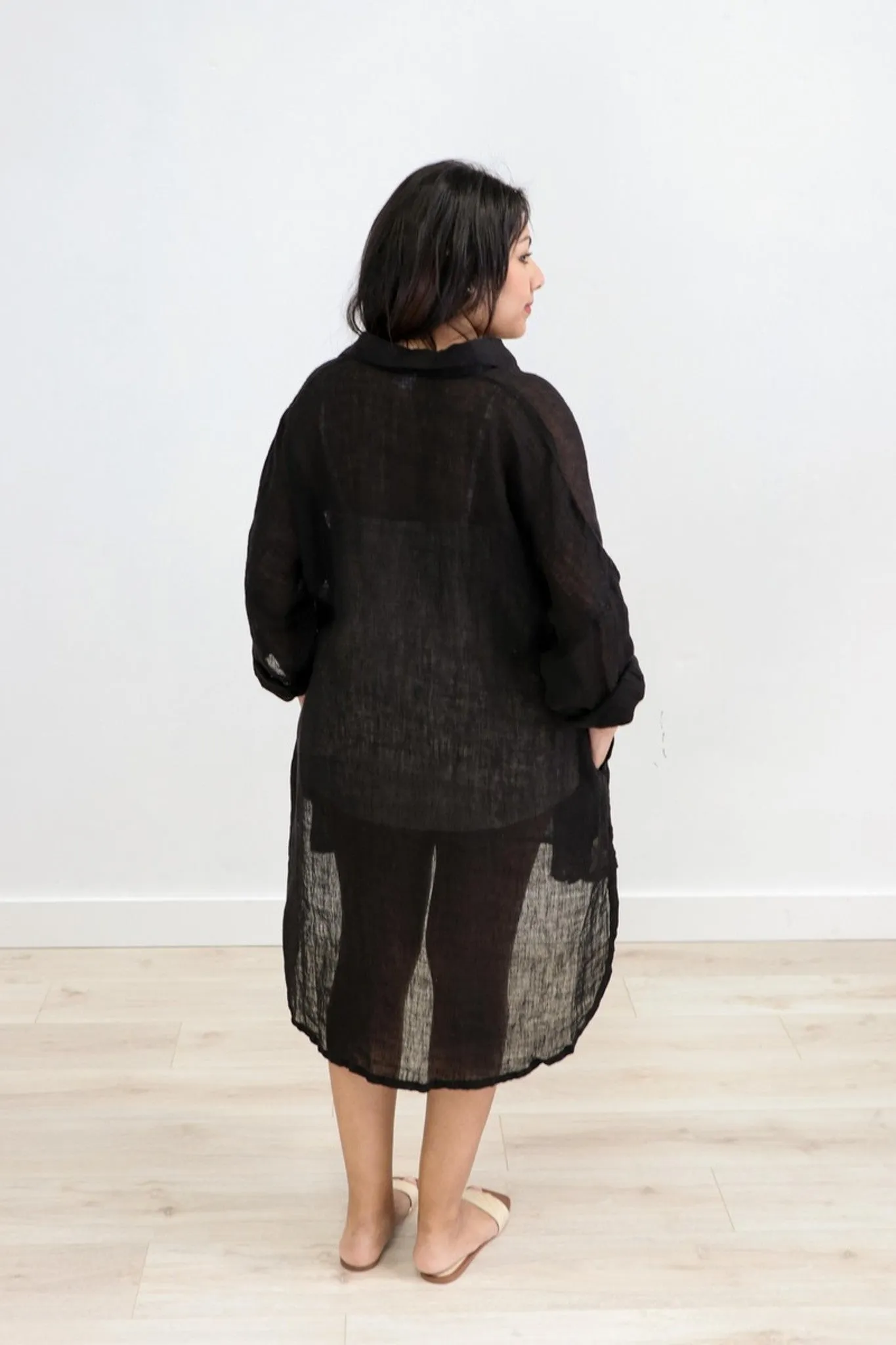 Giana Shirt Dress | Black
