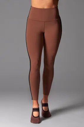 High Waisted 7/8 Legging -Clove/Ebony