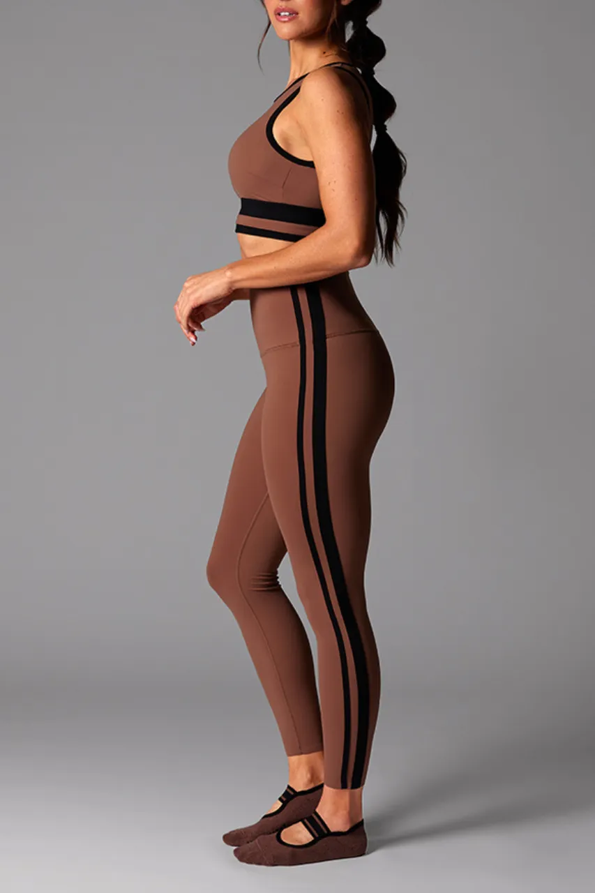 High Waisted 7/8 Legging -Clove/Ebony