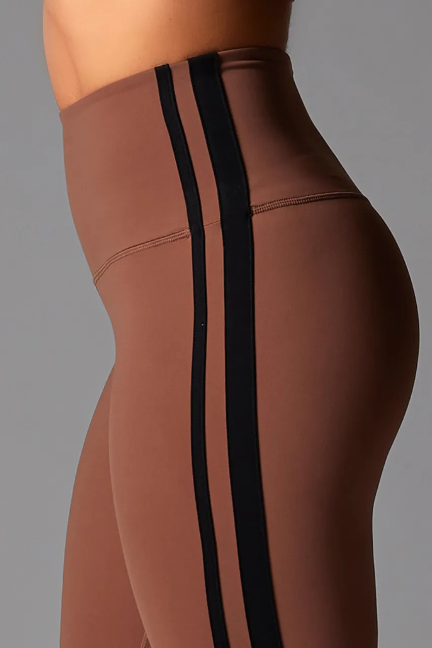 High Waisted 7/8 Legging -Clove/Ebony