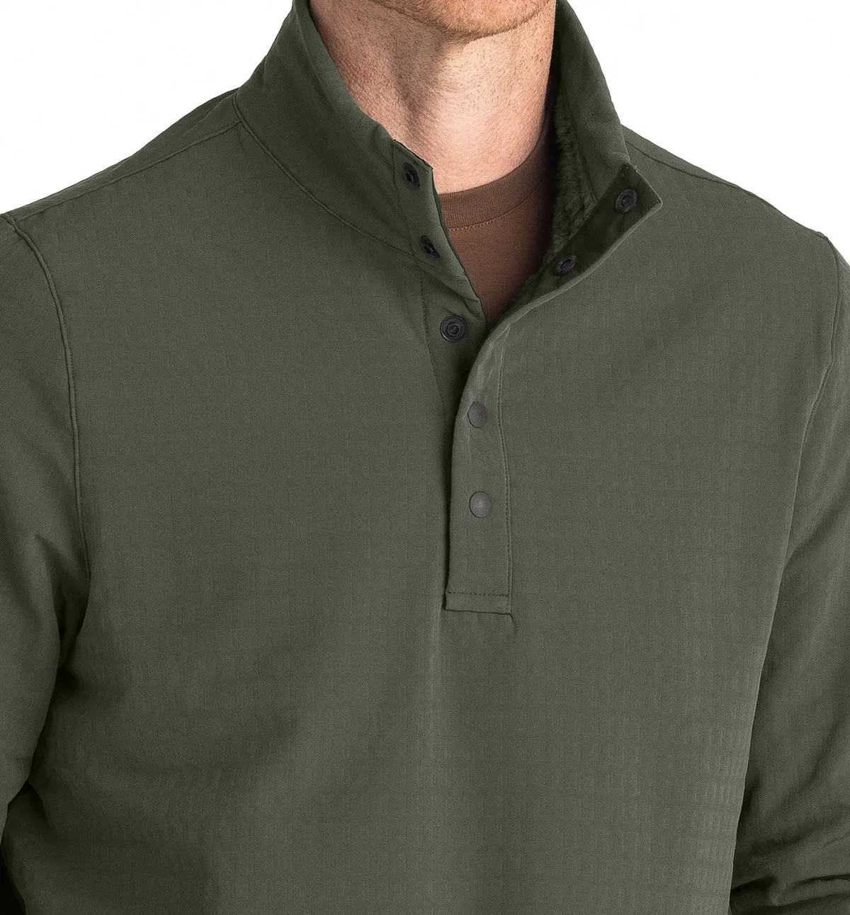 M GRIDBACK FLEECE SNAP PULLOVER